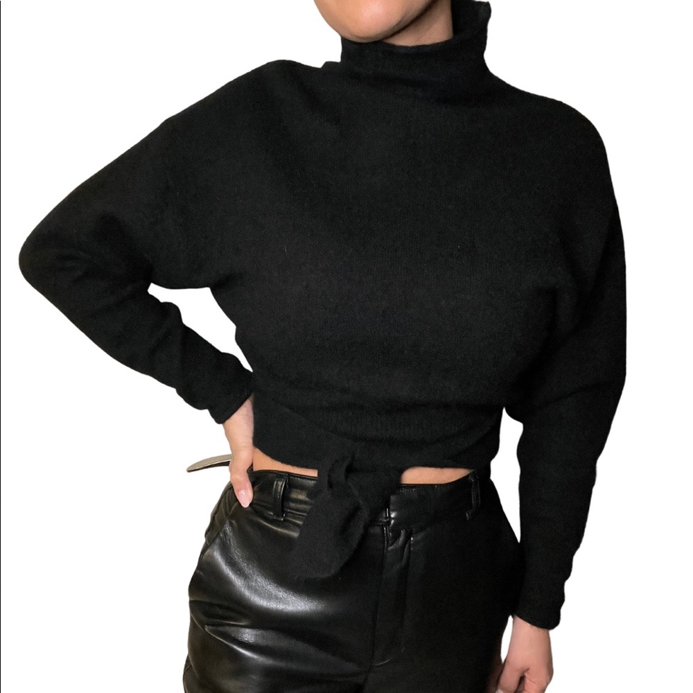 Aritzia - Wilfred Funnel Neck, Italian Wool with Tie Waist